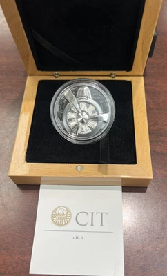 Islas Cook 2020 2 onzas de plata hélice de avión de $10 negro prueba OGP y certificado de autenticidad Foto 1 de 4