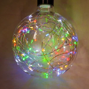 G125 LED Light Bulb with Multi Colored Micro LED Fairy Lights - Picture 1 of 4