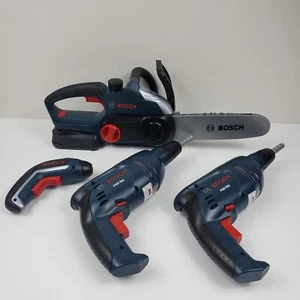 Lot of 4 Bosch Toys Theo Klein Pretend Play Power Tools Chainsaw Drills - Picture 1 of 13