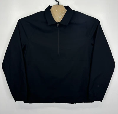 Lululemon Golf Jacket Men's Large Black Windshirt Coat Pullover Half Zip LM3DUZS - Image 1 of 4