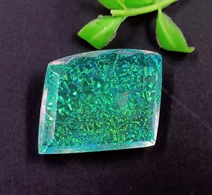 Piedra preciosa de Madagascar LVI con certificación de ammolita bicolor de 76,80 quilates forma elegante - Imagen 1 de 6