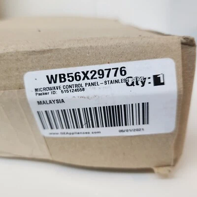GE WB56X29776 Microwave Control Panel Stainless Steel Factory Issued OEM NEW - Image 1 of 4