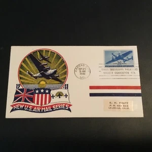 FDC 1941 #C30 STAEHLE CACHET 30CT STAMP NEW U.S. Air Mail Mail SERIES USA - Picture 1 of 2