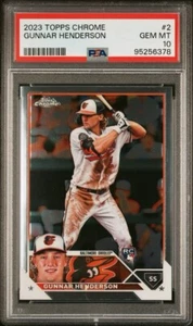 2023 Topps Chrome - Batting #2 Gunnar Henderson (RC) PSA 10 Rookie Of The Year - Picture 1 of 2