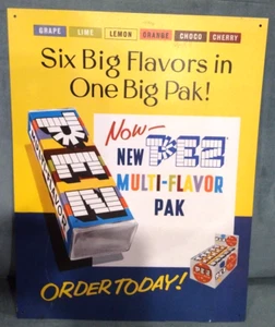 PEZ Tin Metal Sign Pez Candy - PEZ six Flavors 2002 - Picture 1 of 11