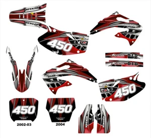 2002 2003 2004 CRF450R CRF 450R graphics thick 24mil racing vinyl design #4444 - Foto 1 di 20