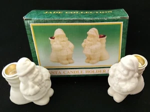 Decoración navideña colección de jade candelabro de Papá Noel conjunto bazar mundial de colección - Imagen 1 de 7