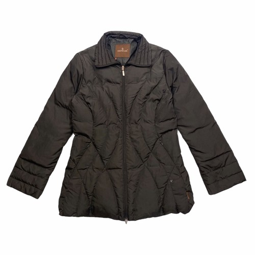 Cappotto imbottito Moncler donna vintage di fascia alta designer grigio scuro vintage vintage