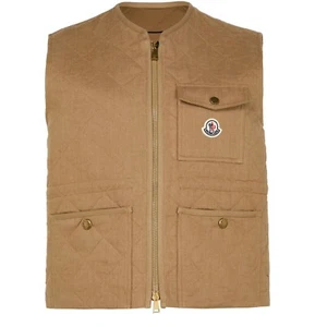 MONCLER Vigny $1295 Women's Camel Beige Vest New - Picture 1 of 2