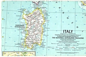 1961-11 National Geographic Map ITALY IT Rome Naples Sardinia November (379) - Picture 1 of 5