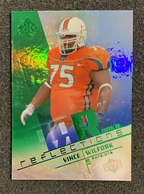 2004 Upper Deck Reflections #120 Vince Wilfork Green SP Rookie RC /50 READ DESC - Image 1 of 3