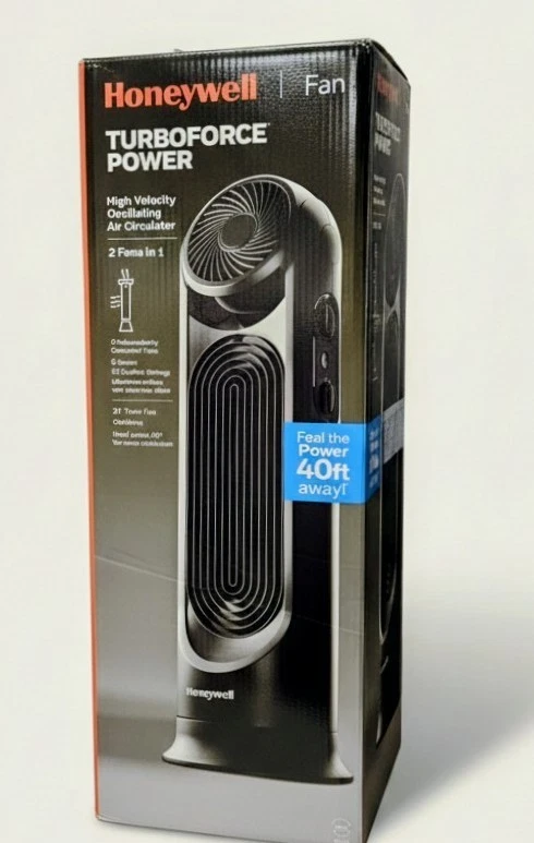 Honeywell Turbo Force 2 in 1 10.2 in Tower Oscillating Fan - Black - Image 1 of 2