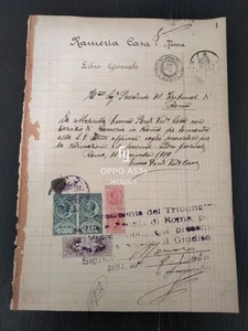 ANTICO DOCUMENTO 1919 MARCA DA BOLLO ATTI VITTORIO EMANUELE - Foto 1 di 1