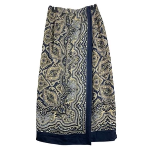 Talbots Silk Maxi Skirt Paisley Print Lined Elegant Party Size 10 Women Blue - Picture 1 of 10