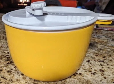 Vintage Copco Salad Spinner MODEL 604 Lebowitz USA Kitchen Ware Yellow 1028-1 Foto 1 de 4