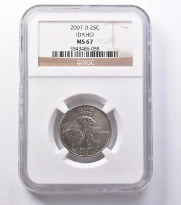MS67 2007-D Washington State Quarter Idaho NGC *5365 - Image 1 of 3