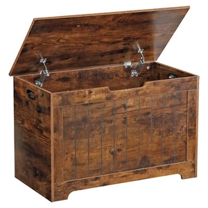 Chest Storage Trunk Wood Bedroom Large Box Blanket Books Shoes Toys Rust Brown - Picture 1 of 19