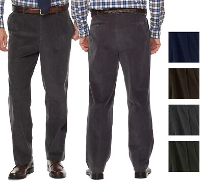 New Croft & Barrow Men's Expandable Waistband Pleated Corduroy Pants Size 31x30 - Image 1 of 2