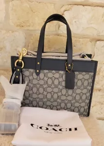 NUEVO Bolso Coach Field 30 X-body firma jacquard medianoche azul marino + bolsa antipolvo - Imagen 1 de 14