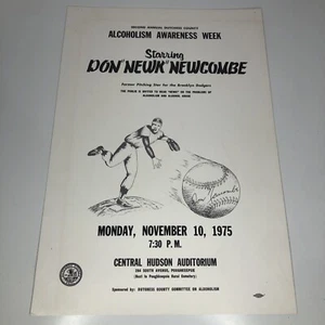 Don Newcombe Alcohol Awareness Poster Poughkeepsie NY 1975 MLB Baseball Dodgers - Picture 1 of 8