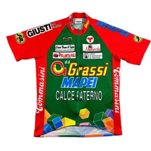 Maillot de ciclismo vintage Mapei Grassi talla 5 M BW 50 cm Bike Shirt bicicleta MZ21 - Imagen 1 de 3