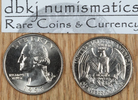 1993 D Washington Quarter Clad 25¢ - BU - Brilliant Uncirculated Cover