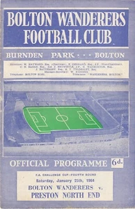 Bolton Wanderers v Preston North End 1963/4 (25/01) FA Cup - Picture 1 of 1