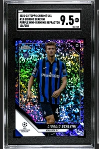 2021-22 Topps Chrome UCL Purple Mini-Diamond /250 GIORGIO SCALVINI #15 SGC 9.5 - Picture 1 of 2