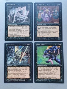 Basal Thrull x4 PLAYSET, MTG Fallen Empires (1994) Common Black Creature NM - Picture 1 of 2