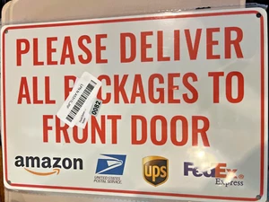 Delivery Sign for Packages 14x10 Aluminum Please Deliver to Front Door - Picture 1 of 1
