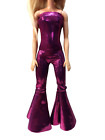 1/6 Bodysuit Stretch Bell Bottom 70s Retro Fashion Doll 11.5 " Purple Barbie