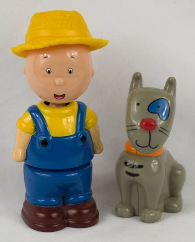 Caillou Farmer 5" & Cat Gilbert | Pull Apart Puzzle Action Figure PBS Cover