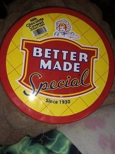 Empty Better Made Potato Chips Tin Can Milk Chocolate - Detroit Michigan - Picture 1 of 3