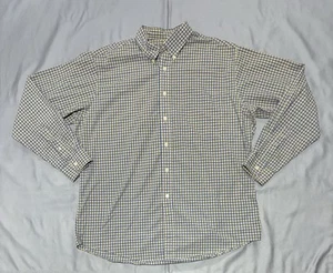 Vintage J Crew Shirt mens Large Yellow Oarsman Boxed Plaid Preppy Y2K Career - Picture 1 of 11