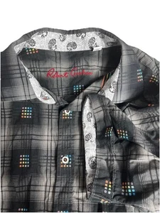 Robert Graham Herren Medium geometrisches kurzärmliges geknöpftes Hemd Paisley-Besatz - Bild 1 von 10