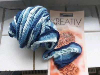 Strickgarn für Rüschenschal mit Anleitung Mehrsprachig Baumwolle 50g - Bild 1 von 3