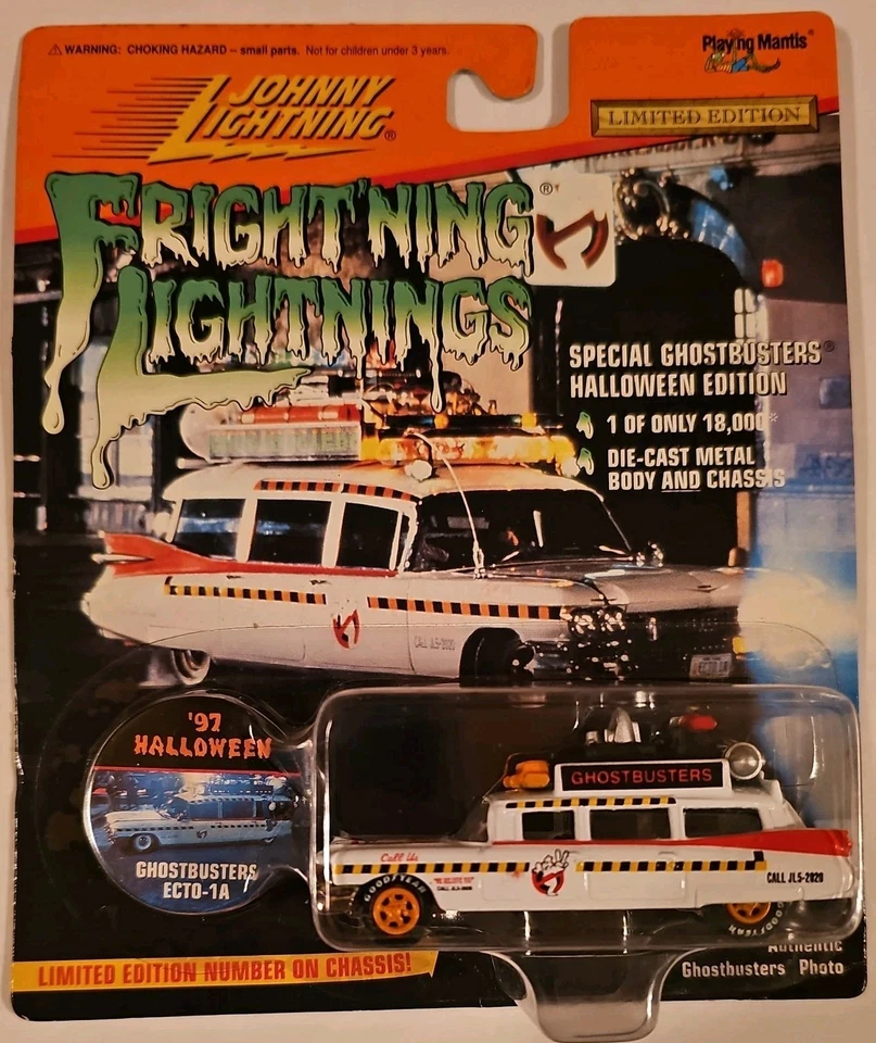 RARE CHASE Johnny Lightning Frightning Lightnings Ghostbusters Ecto-1A Halloween - Image 1 of 4