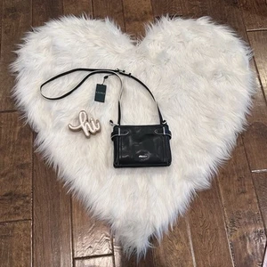 Lauren Ralph Lauren Leather Gladstone DB Zip Crossbody Bag Black Small New - Picture 1 of 9