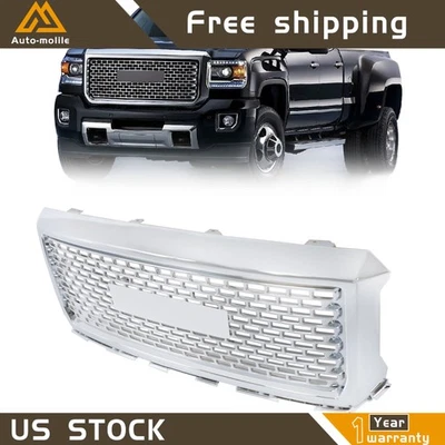 Upper Grille Chrome GM1200681 For GMC Sierra 1500 Denali 2014-2015 Mesh Plastic - Изображение 1 из 4