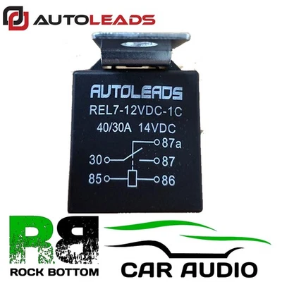 AUTOLEADS REL7 - 5 Pin 40/30 Amp 12V DC Automotive Car Van Bike Switch Relay - Image 1 of 4