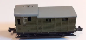 MINITRIX N GAUGE - GUARDS/GOODS VAN DB 122861 - GERMAN RAILWAY - GREEN - Picture 1 of 5