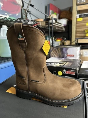 Botas de Trabajo Ariat Para Hombres Talla 6D Pull On RigTEK CSA Puntera Comp Punta Redonda Marrón Aceitoso Foto 1 de 4