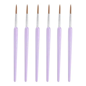 6pcs Detail Paint Brushes 24mm Nylon Miniature Painting Brush(7#), Purple - Picture 1 of 6