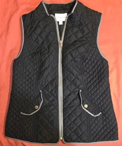 Women's Size Small Charter Club Quilted Vest In Black - Picture 1 of 7