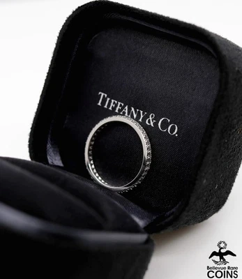 Anillo Tiffany & Co. ~0,34 CTW Diamante Platino Banda Apilable tamaño 6,25 con Caja Foto 1 de 4