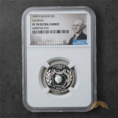 1999-S Silver Proof Georgia State Quarter 25c - NGC PF70 UCAM - Image 1 of 2