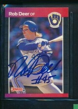 1989 Donruss #173 Rob Deer Milwaukee Brewers Signed Autograph (CK44) swsw6