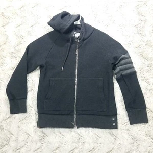 Thom Browne Felpa con Cappuccio Uomo 1 Small Grigio LoopBack 4 Bar Full Zip Made in ITALY $999 - Foto 1 di 13