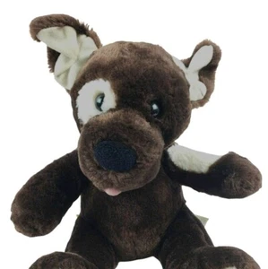 Build a Bear Dog Plush Puppy Brown Light Eye Spot Tongue Stuffed Animal BAB - Picture 1 of 7