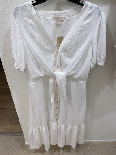 Nuovo abito Michael kors midi bianco taglia L